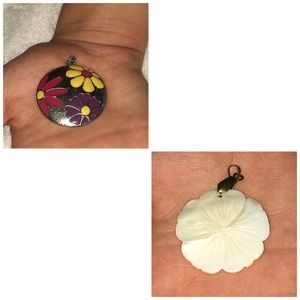 2 floral necklace charms. Chains not included